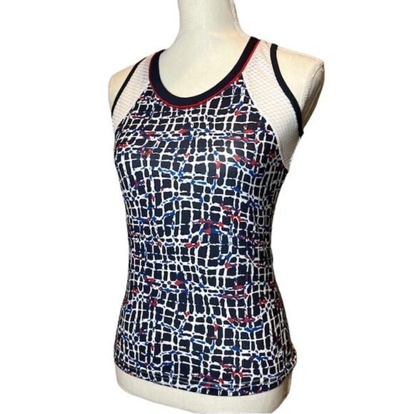 Bolle Women's Athletic Tank Open Mesh Back White Black Red Blue Size Small - Picture 1 of 10